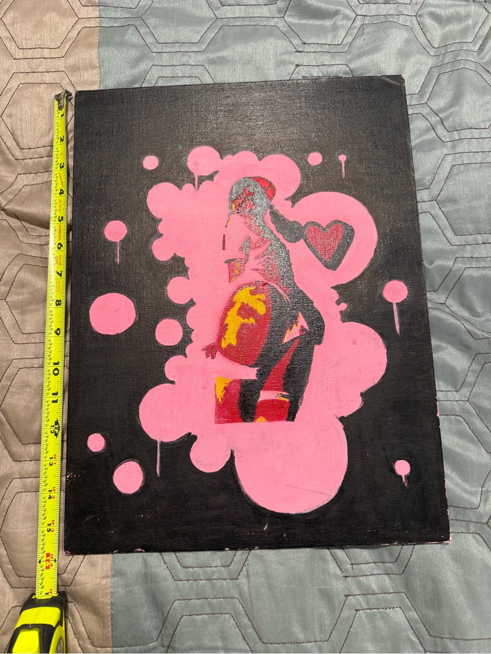 Original Signed Street Graffiti Street Art 16 x 12 Canvas